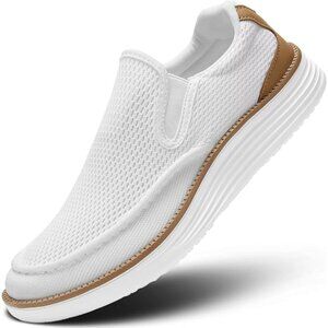 👑Closed Toe Loafers Sneakers Men's White Mesh Slip On Lightweight Soft Sole